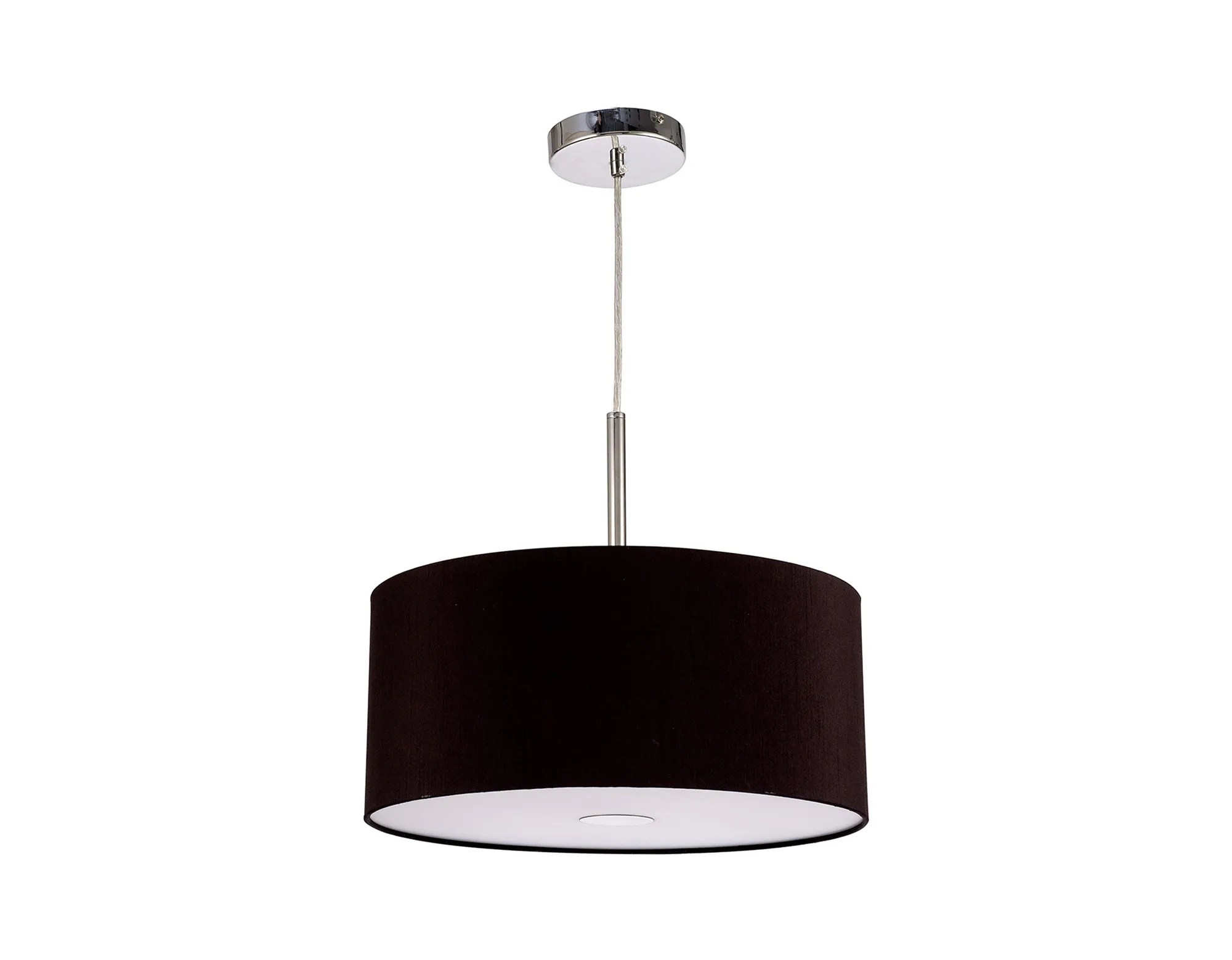 Baymont 40cm 3 Light Pendant Polished Chrome, Midnight Black/Green Olive, Frosted Diffuser DK0339  Deco Baymont CH BL/GR